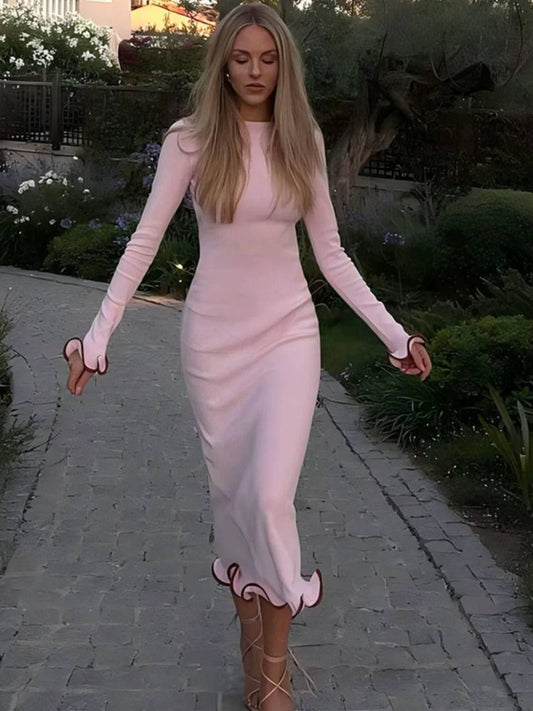 Long-sleeve bodycon maxi dress