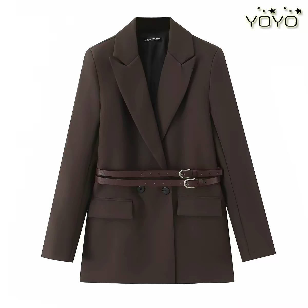 Dark brown tailored blazer