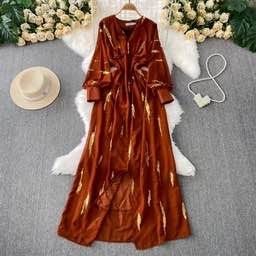 Burnt orange maxi dress