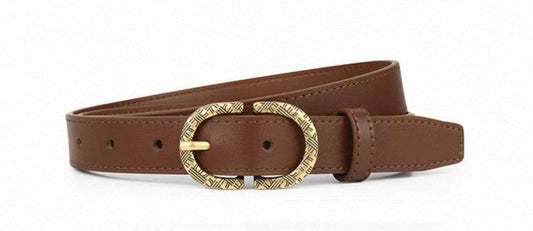 Engraved gold-tone buckle
