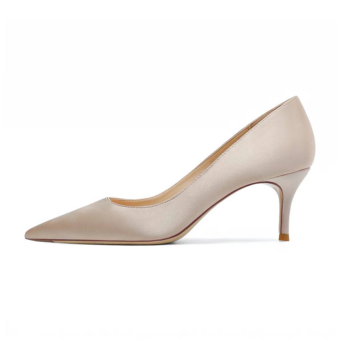 JOEupin Women's Satin Pointed Toe Pump