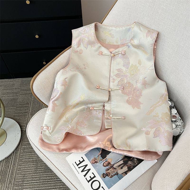 New Chinese-style jacquard brocade vest