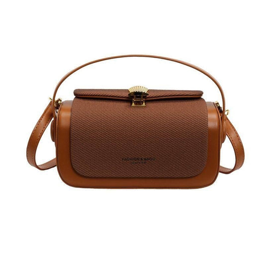 Textured two-tone crossbody handbag