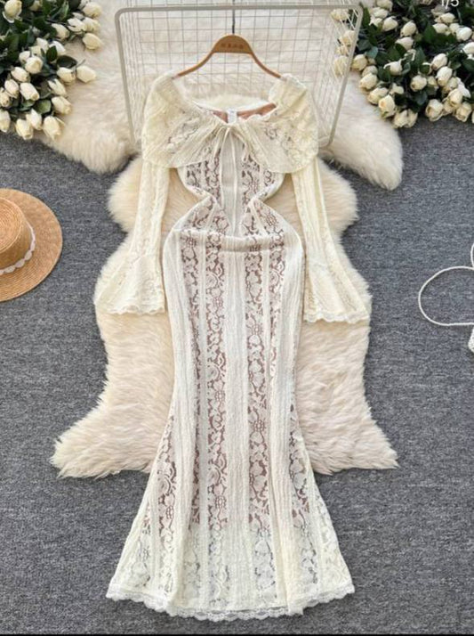 Sheath Formal Gown with Full Sleeves dress