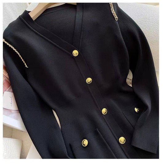 Knitted button-down garment