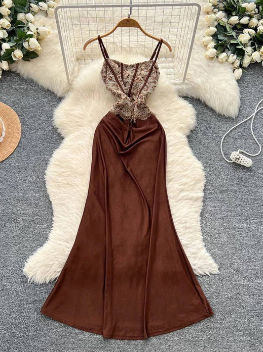 Chocolate brown maxi dress