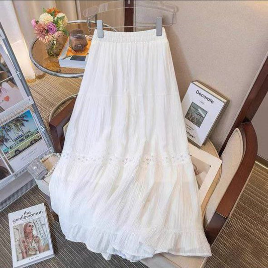 White tiered maxi skirt