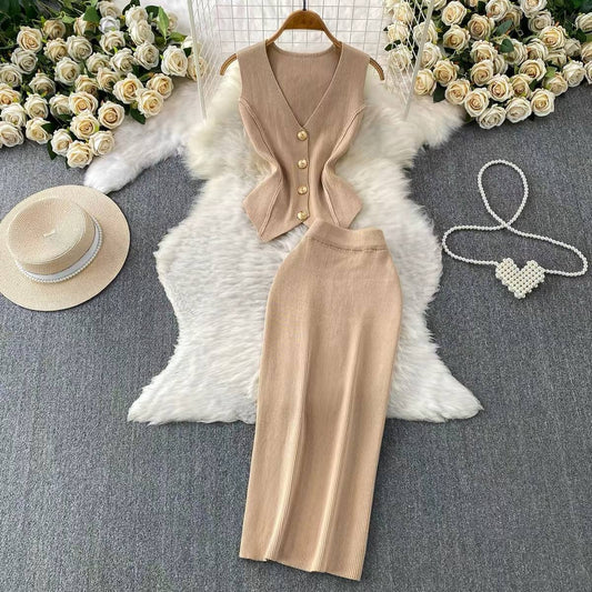 Two piece ribbed knit set