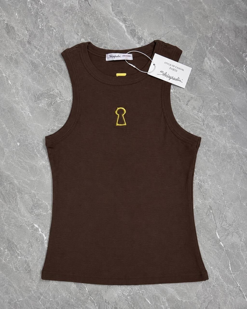 Ribbed cotton tank top