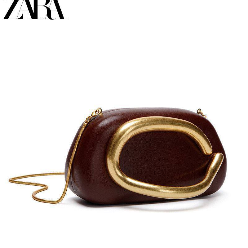 Brown Zara clutch bag