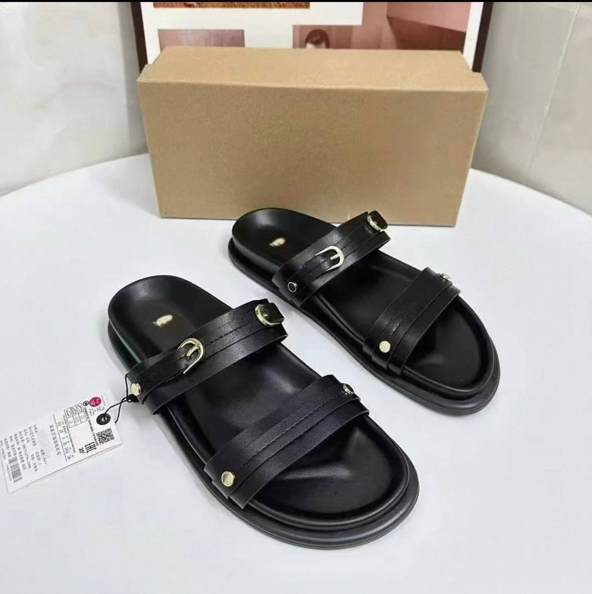 Zara buckled flat sandals